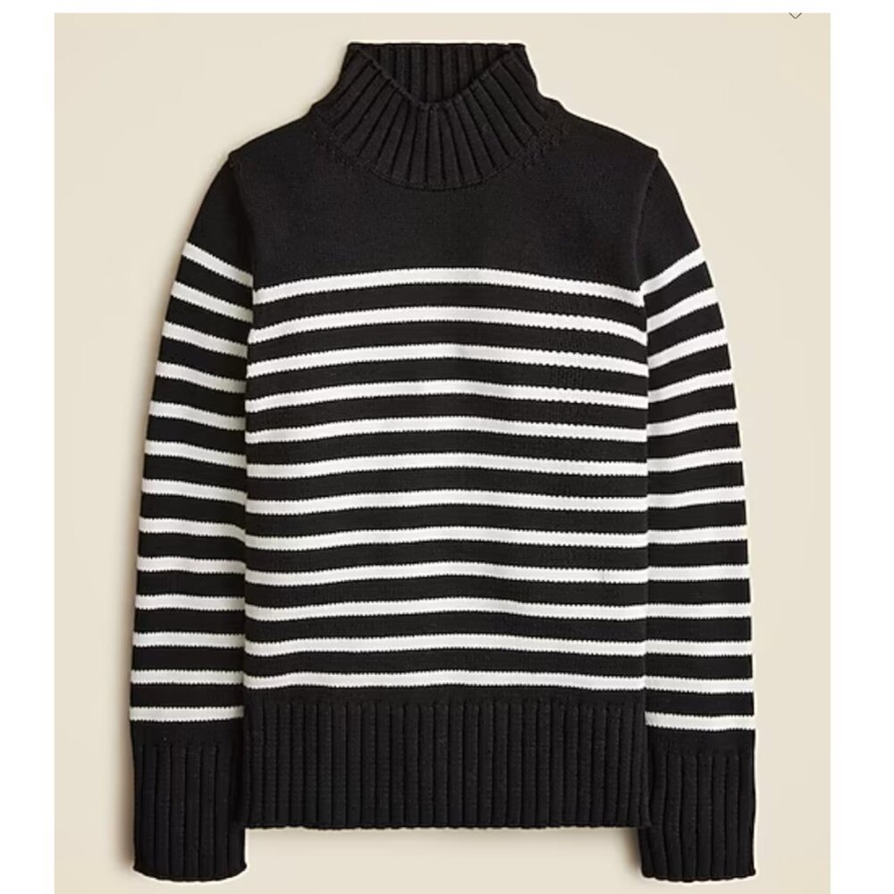 J.Crew Cotton turtleneck sweater in stripe